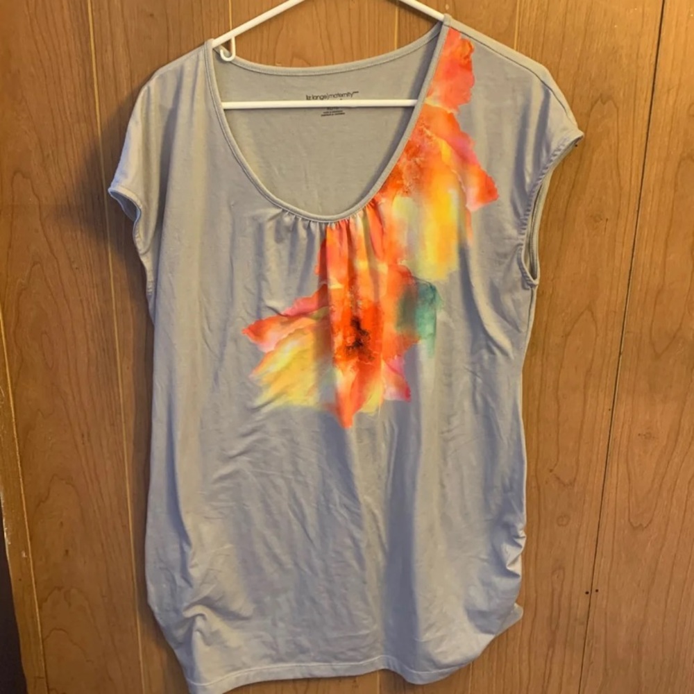 Liz Lange XL Maternity S/S Rounded Neck Top
